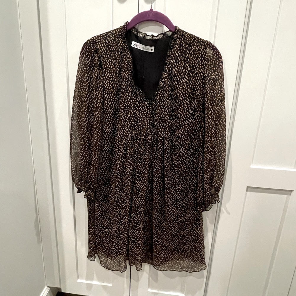 Zara Black Dotted Dress